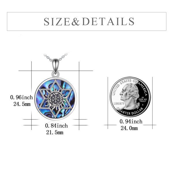 Sterling Silver Seal of Solomon Six-Pointed Star Pendant Necklaces-5