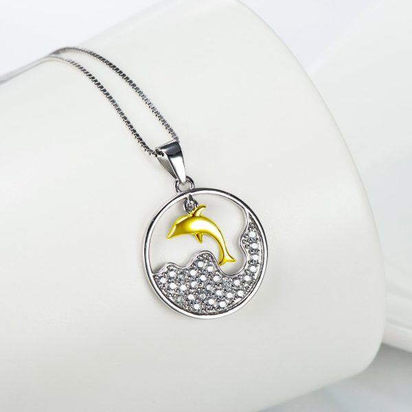 Sterling Silver Dolphin Necklace-2