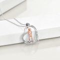 wholesale 925 Sterling Silver Baseball Heart Pendant Necklace with Rose Gold Accents and Cubic Zirconia - She Believed She Could So She Did-0-1