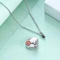 wholesale Sterling Silver Stone Hummingbird Flower Urn Necklace for Ashes - Two Tone-0-2