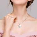 wholesale Sterling Silver Stone Hummingbird Flower Urn Necklace for Ashes - Two Tone-0-5