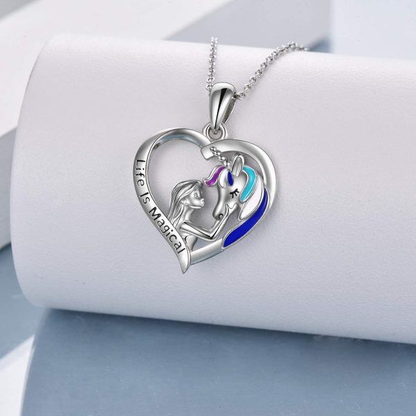 Sterling Silver Unicorn Necklace-1