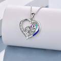 wholesale 925 Sterling Silver Enamel Heart Unicorn Pendant Necklace for Women-0-1