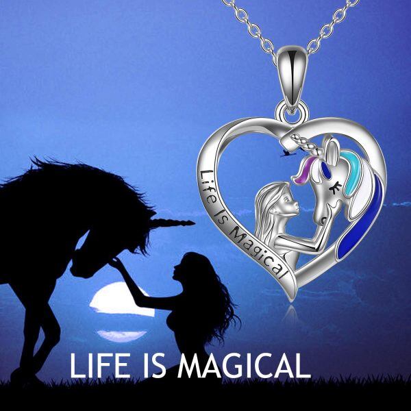 Sterling Silver Unicorn Necklace-3