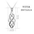 wholesale 925 Sterling Silver Celtic Knot with Cubic Zirconia Pendant Necklace for Women (Opal)-0-1