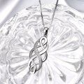 wholesale 925 Sterling Silver Celtic Knot with Cubic Zirconia Pendant Necklace for Women (Opal)-0-4