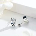 wholesale 925 Sterling Silver Cz Skull Flower Stud Earrings for Men Women Gifts-0-4