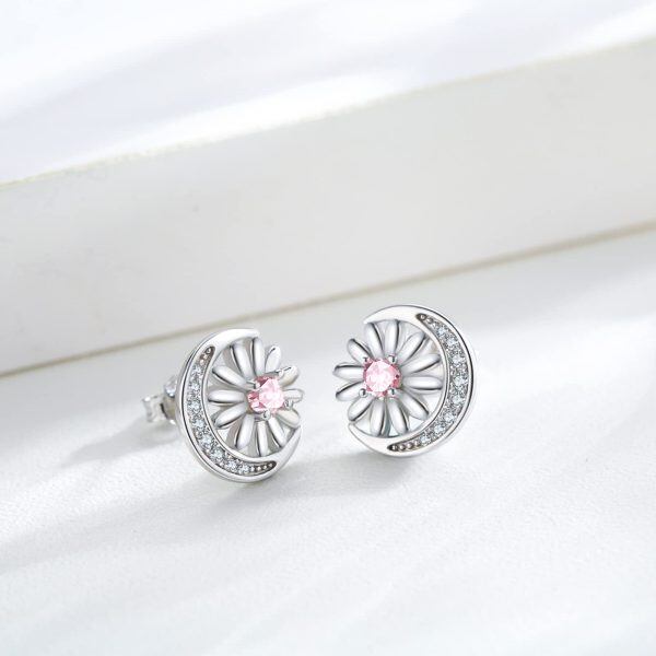 Sterling Silver Daisy Earrings-3