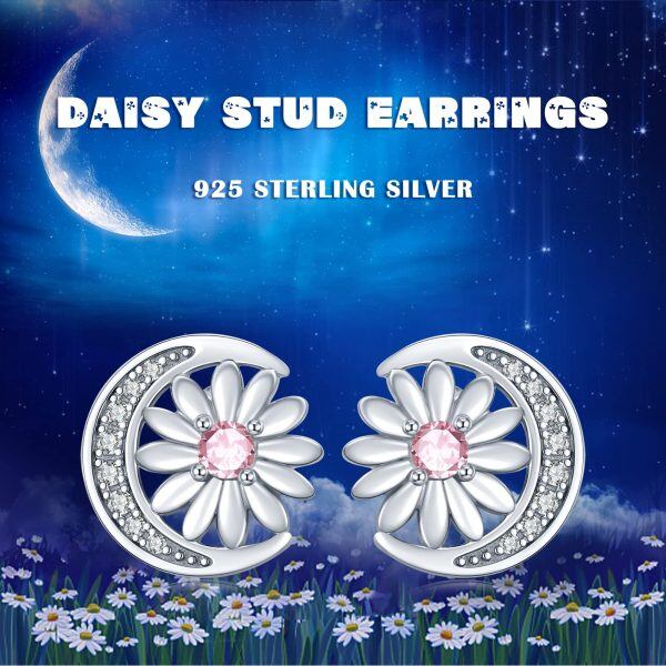 Sterling Silver Daisy Earrings-5