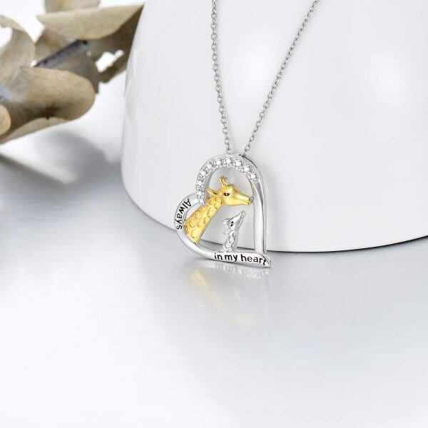 Sterling Silver Kangaroo Heart Necklace-1