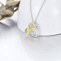 wholesale 925 Sterling Silver and Gold-Plated Giraffe in My Heart Pendant Necklace-0-1