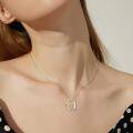 wholesale 925 Sterling Silver and Gold-Plated Giraffe in My Heart Pendant Necklace-0-3
