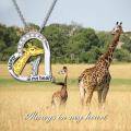 wholesale 925 Sterling Silver and Gold-Plated Giraffe in My Heart Pendant Necklace-0-4