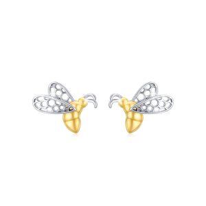 Sterling Silver Bee Earrings-0