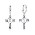 wholesale 925 Sterling Silver Celtic Cross CZ Hoop Earrings s for Her Him-0-0
