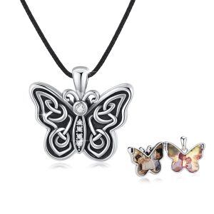 Sterling Silver Butterfly Necklace-0