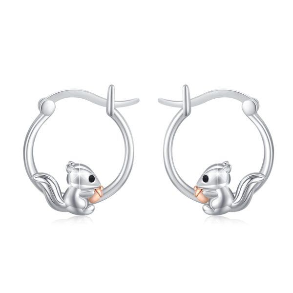 Sterling Silver Squirrel Earrings-0