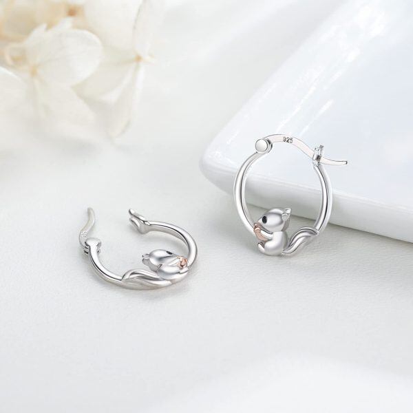 Sterling Silver Squirrel Earrings-4