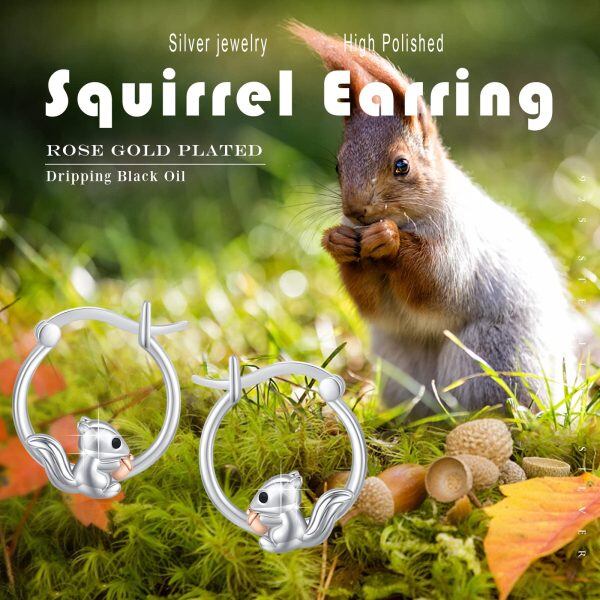 Sterling Silver Squirrel Earrings-5