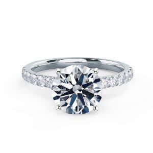 Sterling Sliver Moissanite Engagement Rings -0