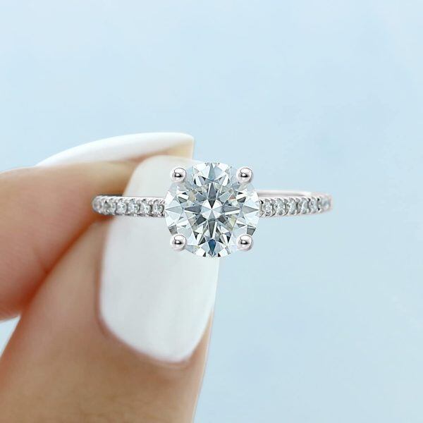 Sterling Sliver Moissanite Engagement Rings -3