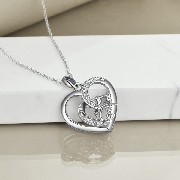 Sterling Silver Animal Love Heart Necklace-2