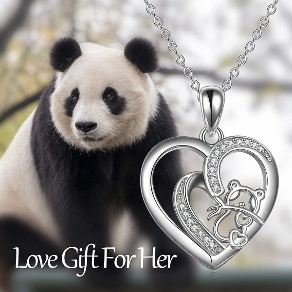 Sterling Silver Animal Love Heart Necklace-5