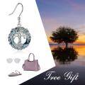 wholesale 925 Sterling Silver Blue ABALONE SHELL Tree Of Life Drop Earrings-0-5