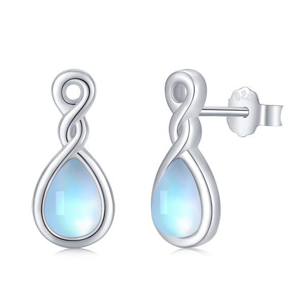 Sterling Silver Moonstone Earrings -0