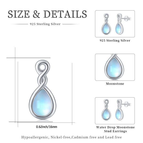 Sterling Silver Moonstone Earrings -6