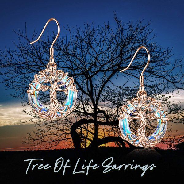 Sterling Silver Tree of Life Earrings-4