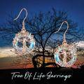 wholesale Sterling Silver Crystal Tree of Life Dangle Earrings for Women - Rhodium Plated-0-4