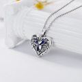 wholesale 925 Sterling Silver & Purple Enamel Hummingbird Heart Photo Locket Pendant Necklace-0-1