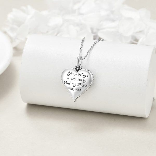 Sterling Silver Guardian Angel Wings Urn Necklace-1