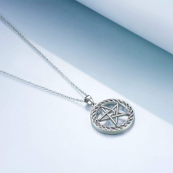 Sterling Silver Pentagram Necklace-1