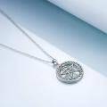 wholesale 925 Sterling Silver Round Celtic Knot Pentagram Pendant Necklace for Women-0-1