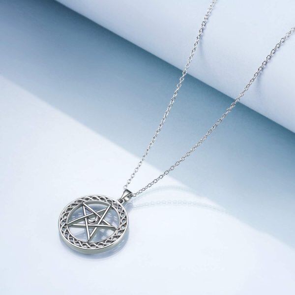 Sterling Silver Pentagram Necklace-2