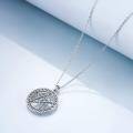 wholesale 925 Sterling Silver Round Celtic Knot Pentagram Pendant Necklace for Women-0-2