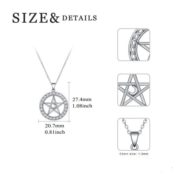 Sterling Silver Pentagram Necklace-3