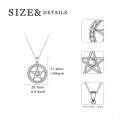 wholesale 925 Sterling Silver Round Celtic Knot Pentagram Pendant Necklace for Women-0-3
