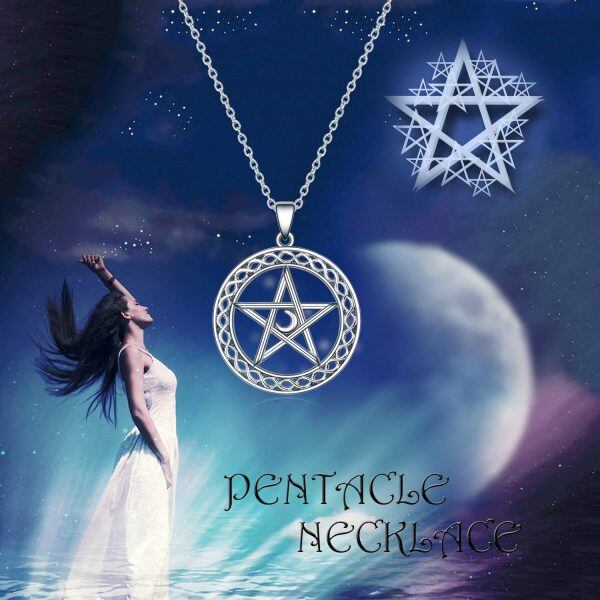 Sterling Silver Pentagram Necklace-5