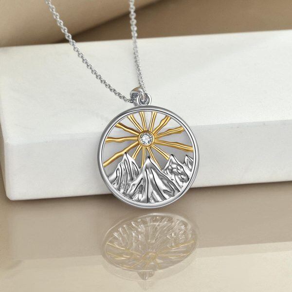 Sterling Silver Mountain Necklace-2