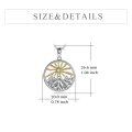 wholesale 925 Sterling Silver Round Sun and Mountains Pendant Necklace for Women-0-3