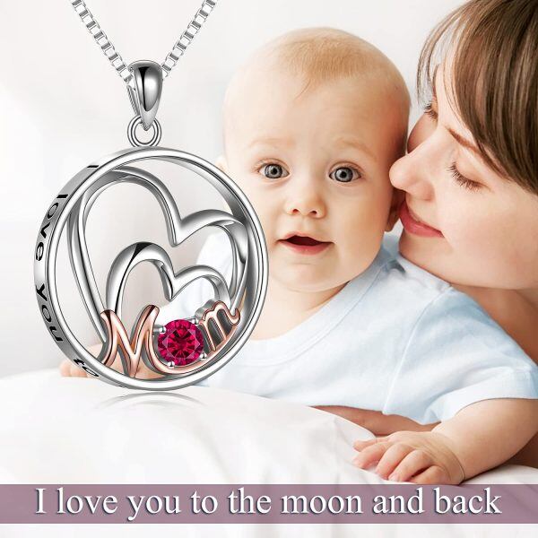 Sterling Silver Mom Necklace-4