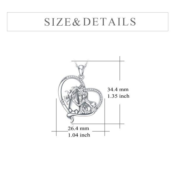 Sterling Silver Horse And Girl Necklace-3