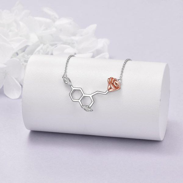 Sterling Silver Rose Necklace-1