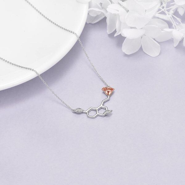 Sterling Silver Rose Necklace-2