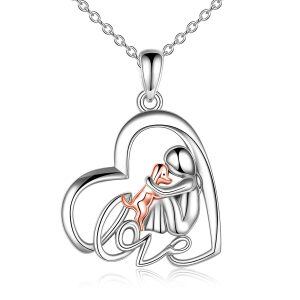 Sterling Silver Girl And Dog Necklace-0