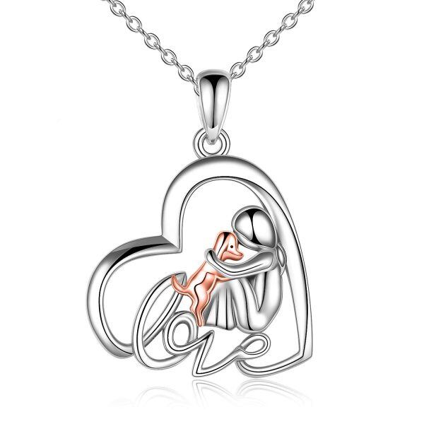 Sterling Silver Girl And Dog Necklace-0