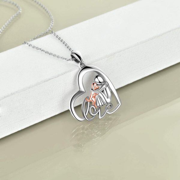 Sterling Silver Girl And Dog Necklace-1